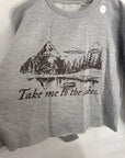 XL SALE- grey lakes cropped sweater a1