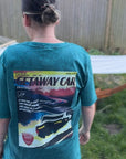 Acid wash green getaway car t-shirt