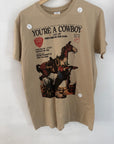 Medium MISFIT- cowboy like me sand tee A3