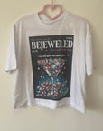 XS MISFIT white bejewelled cropped tee a3