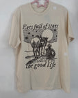 Medium MISFIT- eyes full of stars natural tee A3