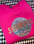 Shining just for you glitter applique pink sweater