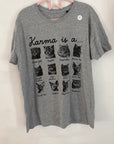 Large SALE- karma is a car grey tee A3