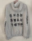 Large MISFIT- grey cat hoodie A3