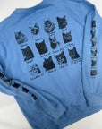 Large karma cat sweatshirt misfit blue