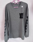 Large MISFIT- grey long sleeve tee cats a4
