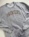 Large Showgirl grey applique sweater premade