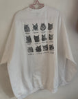 3XL SALE- white cats sweater a4