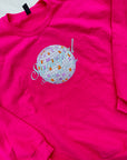 XL pink showgirl mirrorball appliqué sweatshirt