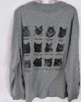 Large MISFIT- grey long sleeve tee cats a4