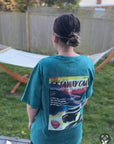 Acid wash green getaway car t-shirt