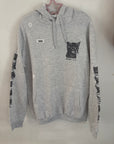 Large MISFIT- grey cat hoodie A3