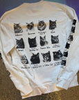 misfit Small (8/10) cats white sweater slightly off centre on back