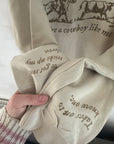 Large SALE- cowboy like me sand sweater A3