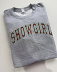 Large Showgirl grey applique sweater premade