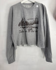 XL SALE- grey lakes cropped sweater a1