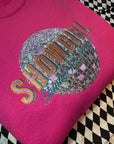 Shining just for you glitter applique pink sweater