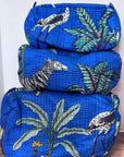 Embroidered patterned make up bag