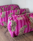 Embroidered patterned make up bag