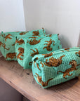 Embroidered patterned make up bag