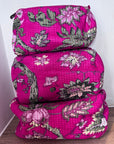 Embroidered patterned make up bag