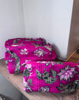 Embroidered patterned make up bag