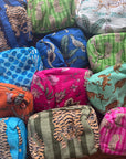 Embroidered patterned make up bag