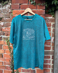 Acid wash green i hate it here secret gardens Embroidered t-shirt