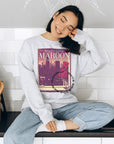 Maroon TS lyric sweatshirt | Retro magazine style