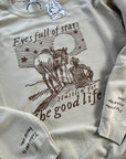 Cowboy like me sand TS lyric sweatshirt | evermore lyric sweater | Eyes full of stars