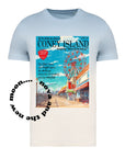 Dip dye blue/ cream Coney Island vintage magazine t-shirt | retro ombré dyed t-shirt