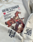 Cowboy like me lyric sweatshirt | Vintage western magazine style