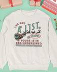 A list of names Santa vintage retro LWYMMD TS Christmas jumper