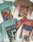 Dip dye rose / cream Clean vintage magazine t-shirt