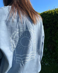 August dusky blue lyric sweatshirt