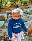 Young and reckless black space | kids navy sweater