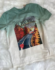 Dip dye mint/ cream all too well vintage magazine ombre t-shirt