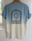 Dip dye blue/ cream august t-shirt ombre t-shirt