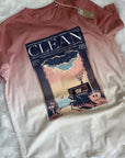 Dip dye rose / cream Clean vintage magazine t-shirt