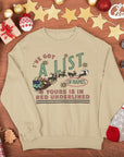 A list of names Santa vintage retro LWYMMD TS Christmas jumper