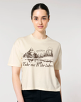 Nova boxy cropped t-shirt - Lakes windermere peaks design