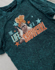 Large Green acid show cat t-shirt
