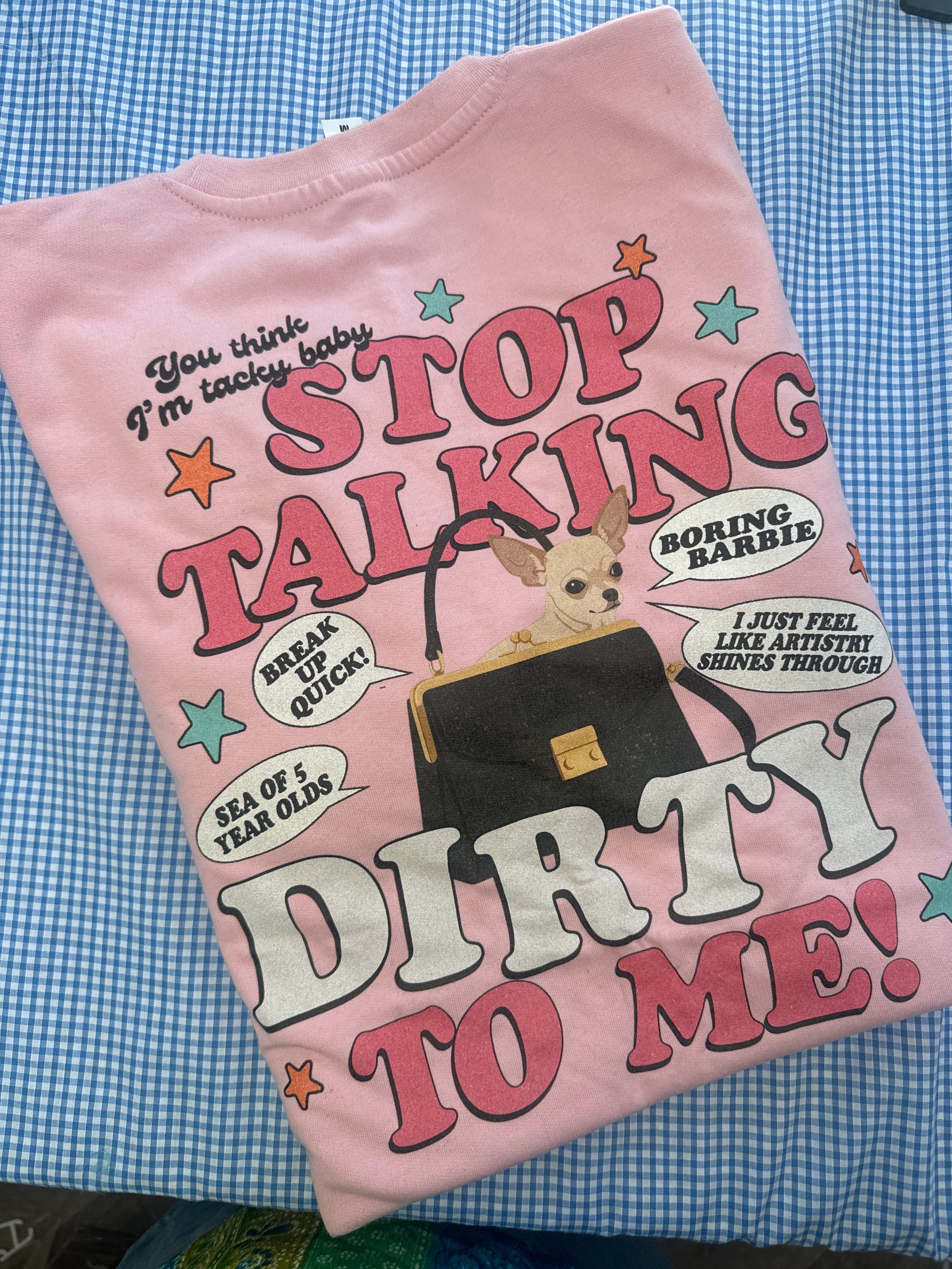 Stop talking dirty to me pink medium (12/14) misfit