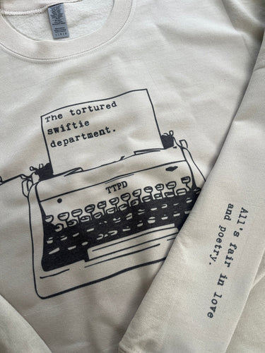 Tortured swiftie typewritter TS ttpd sweatshirt