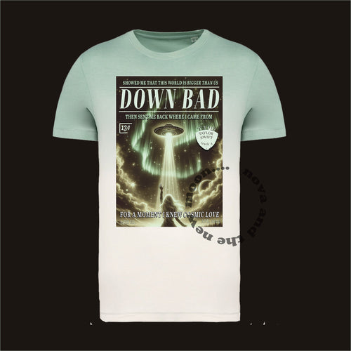 Dip dye mint/ cream down bad TTPD vintage magazine t-shirt | TS tv retro ombré dyed t-shirt