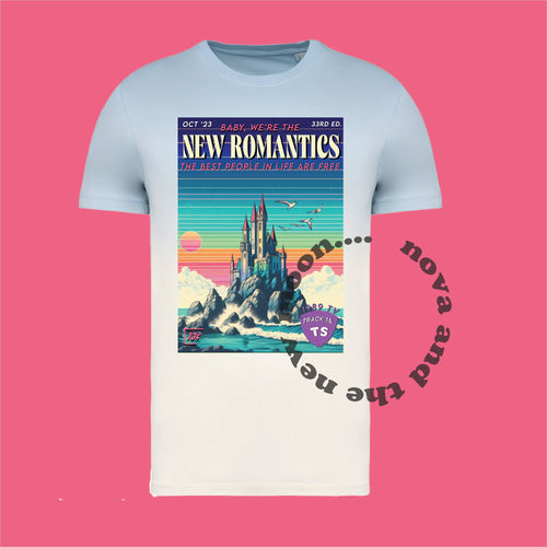 Dip dye blue/ cream New Romantics vintage magazine t-shirt | TS 1989 tv retro ombré dyed t-shirt