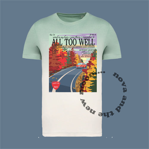 Dip dye mint/ cream all too well vintage magazine t-shirt | TS red tv retro ombré dyed t-shirt