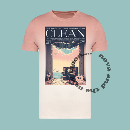 Dip dye mint/ cream clean vintage magazine t-shirt | TS 1989 tv retro ombré dyed t-shirt