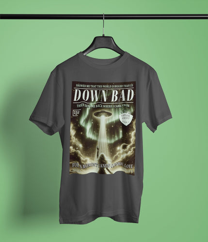 Down bad lyric organic cotton t-shirt | TS vintage magazine design