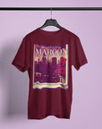 Maroon lyric organic cotton t-shirt | TS vintage magazine design